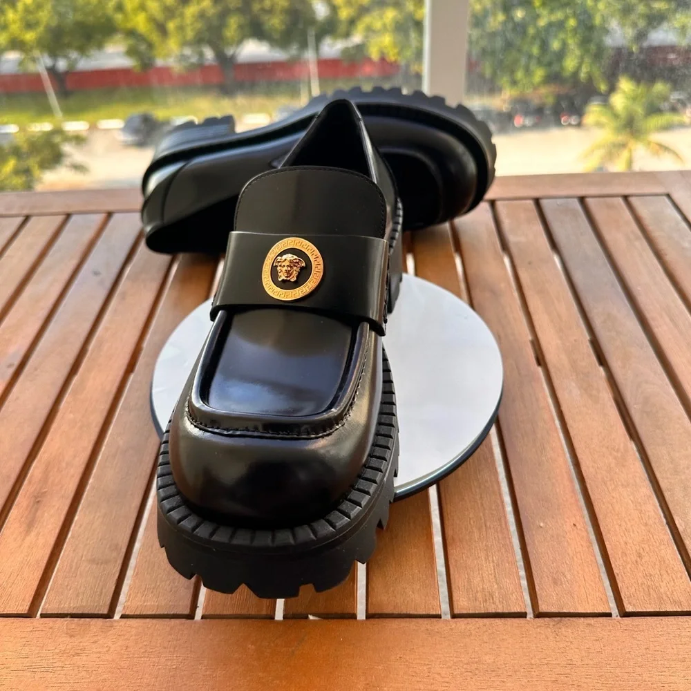💯 - New Authentic VERSACE ALIA PLATFORM LOAFERS 35 MM SIZE 40